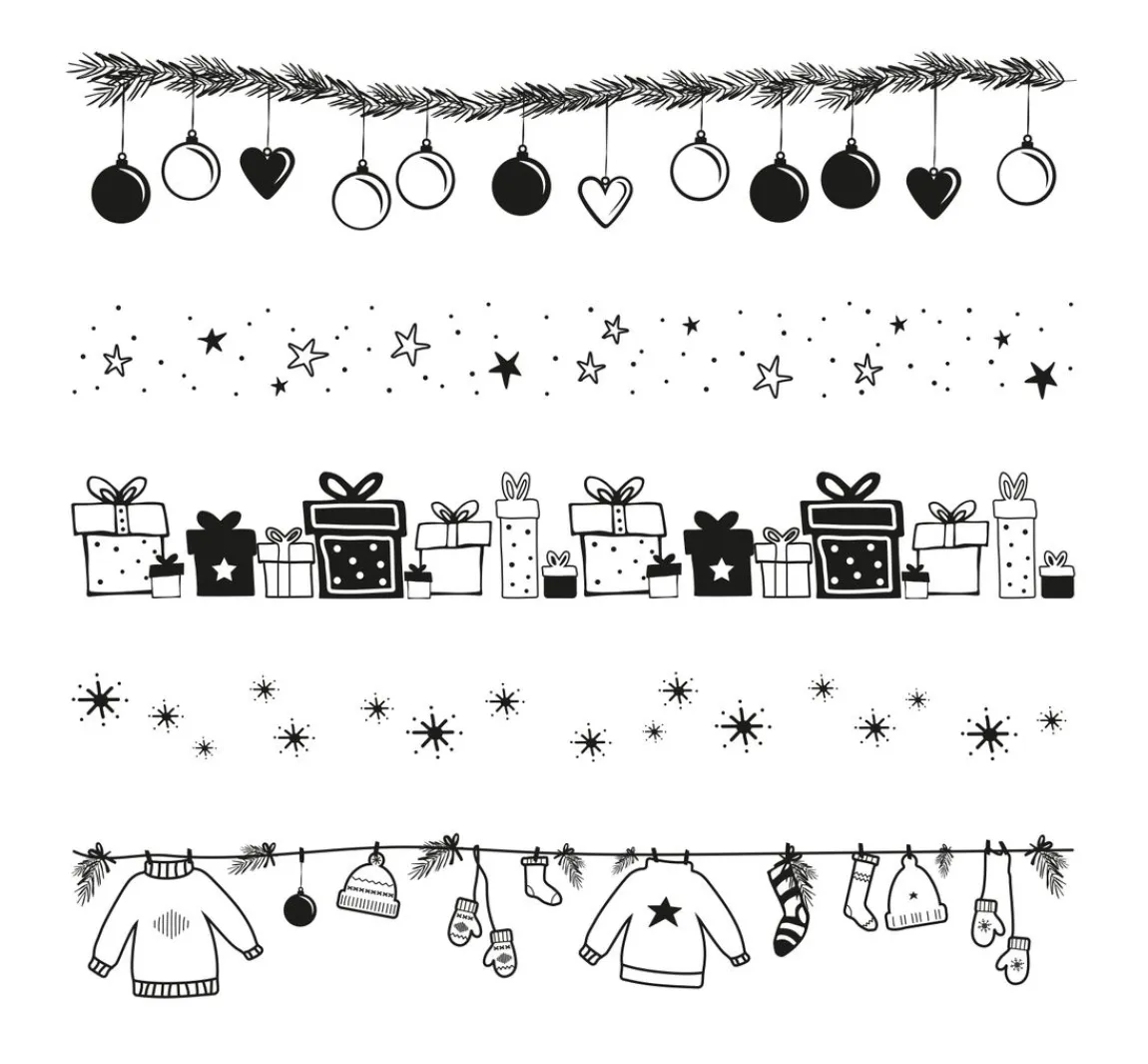 Outlet Rayher Clear Stamps "Weihnachtsbordüren"
