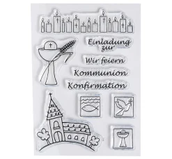 Sale efco Clear Stempel-Set "Kommunion/Konfirmation"