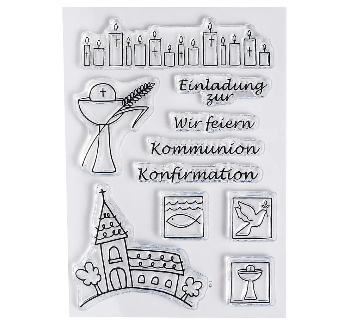 Sale efco Clear Stempel-Set "Kommunion/Konfirmation"