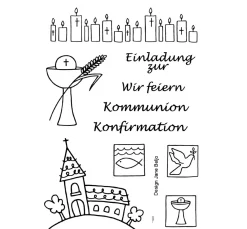 Sale efco Clear Stempel-Set "Kommunion/Konfirmation"