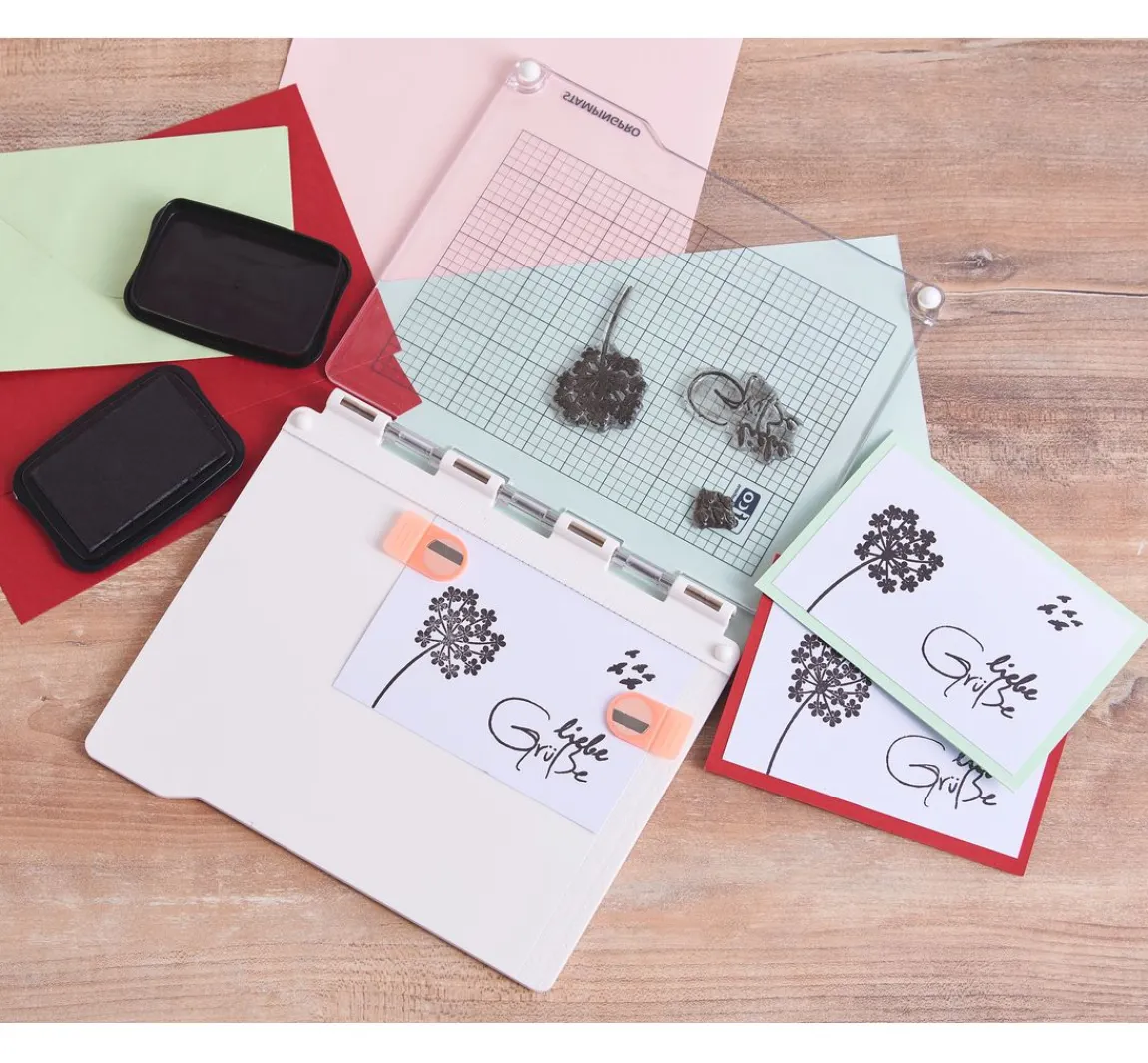 New efco Clear Stempel-Set "Liebe Grüße"