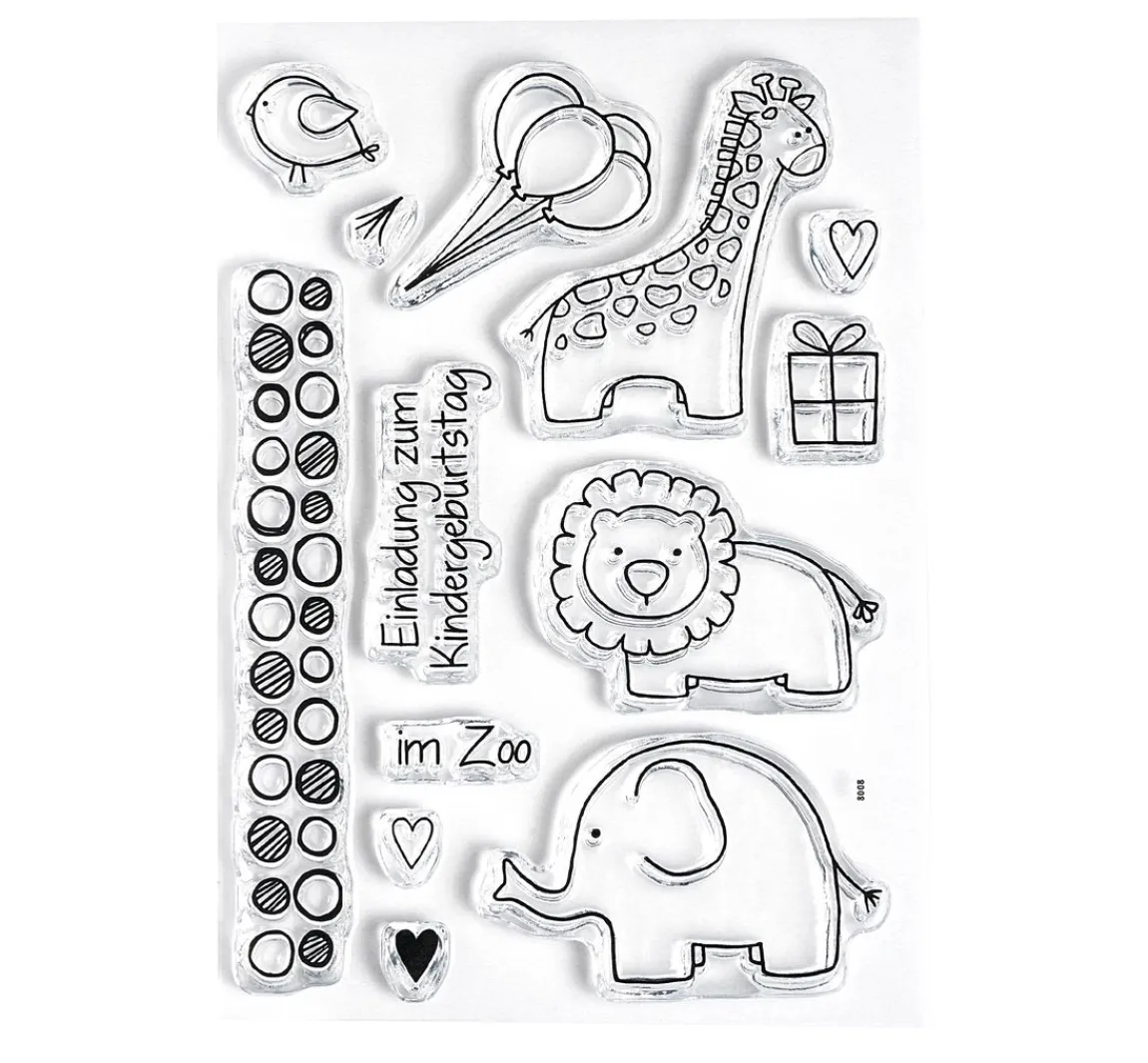 Online efco Clear Stempel-Set "Zoo"
