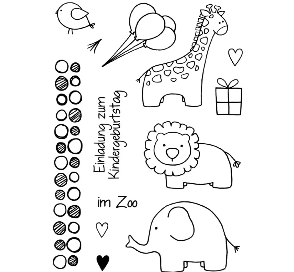 Online efco Clear Stempel-Set "Zoo"