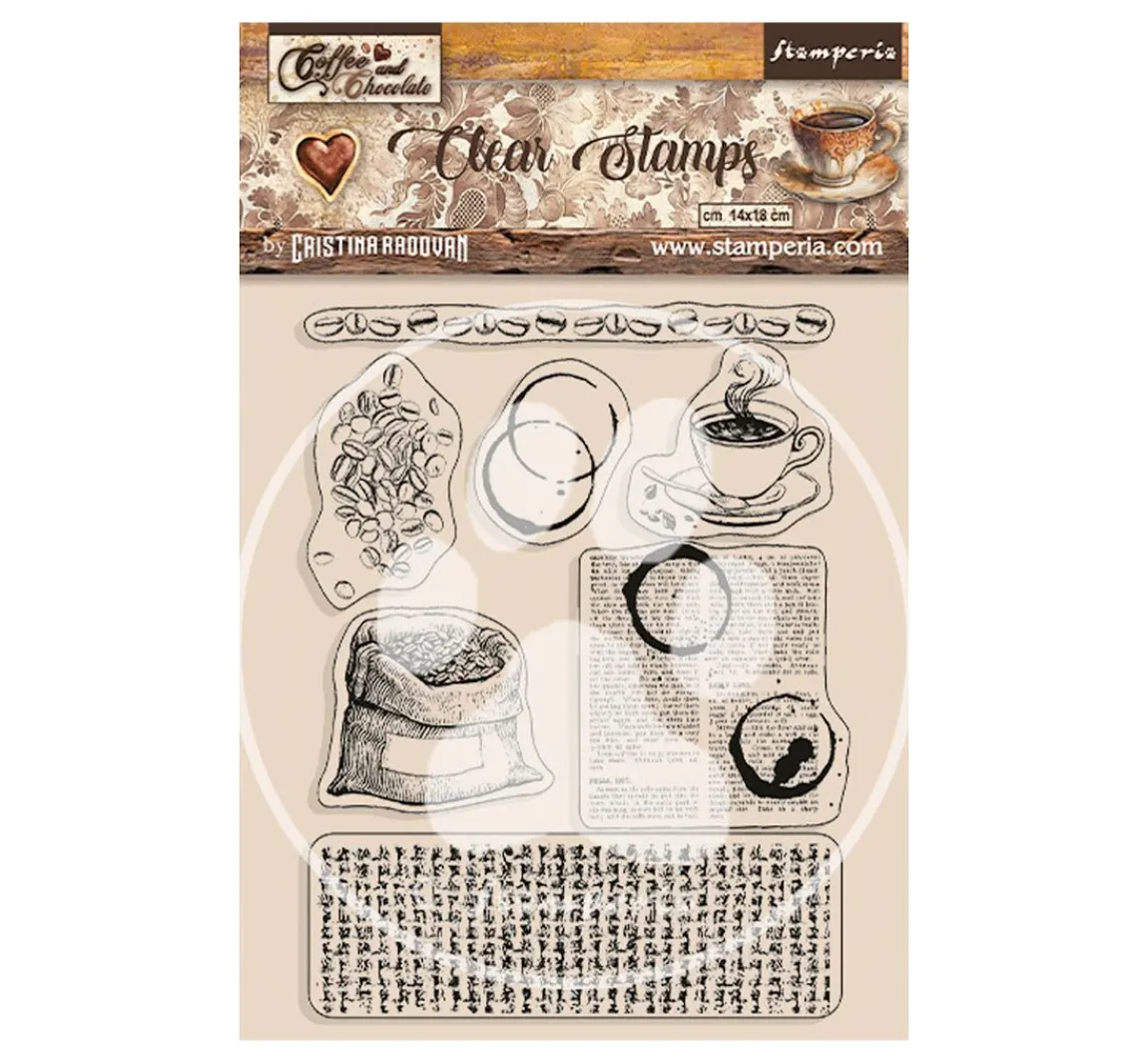 Clearance Stamperia Clear-Stamps "Coffee and Chocolate"