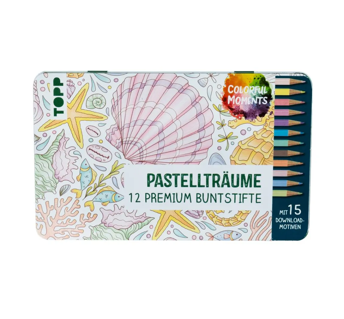 Sale Topp Colorful Moments Designdose mit Buntstiften - Pastellträume