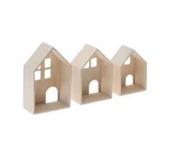 Clearance stafil 3D Holzhäuschen, 3er-Set