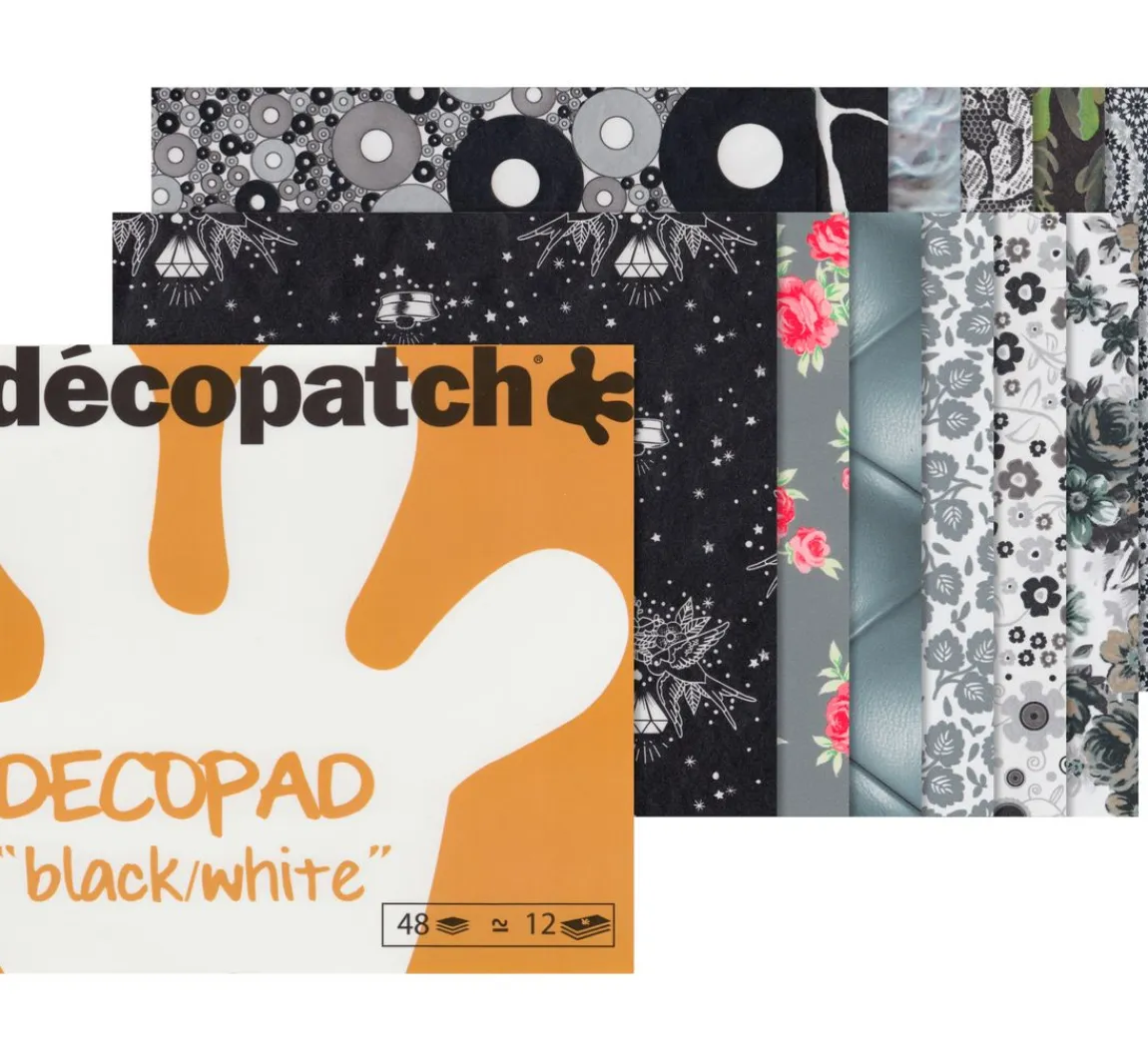 Hot décopatch Papierblock "Decopad Black and White"