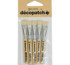 New décopatch Seiden-Borstenpinsel Nr. 5, 5 Stück