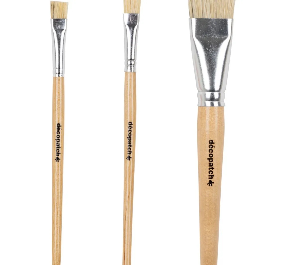 New décopatch Seiden-Borstenpinsel, 3-er Set