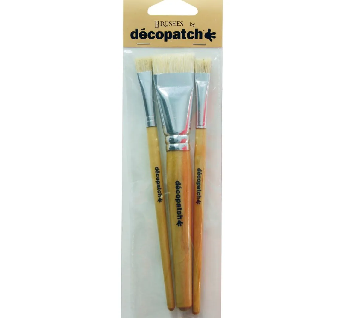 New décopatch Seiden-Borstenpinsel, 3-er Set