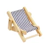 New HobbyFun Deko-Liegestuhl aus Holz, blau/weiß