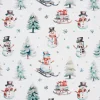 Discount VBS Marktplatz Dekostoff Leinenoptik "Schneemann mit Schlitten"