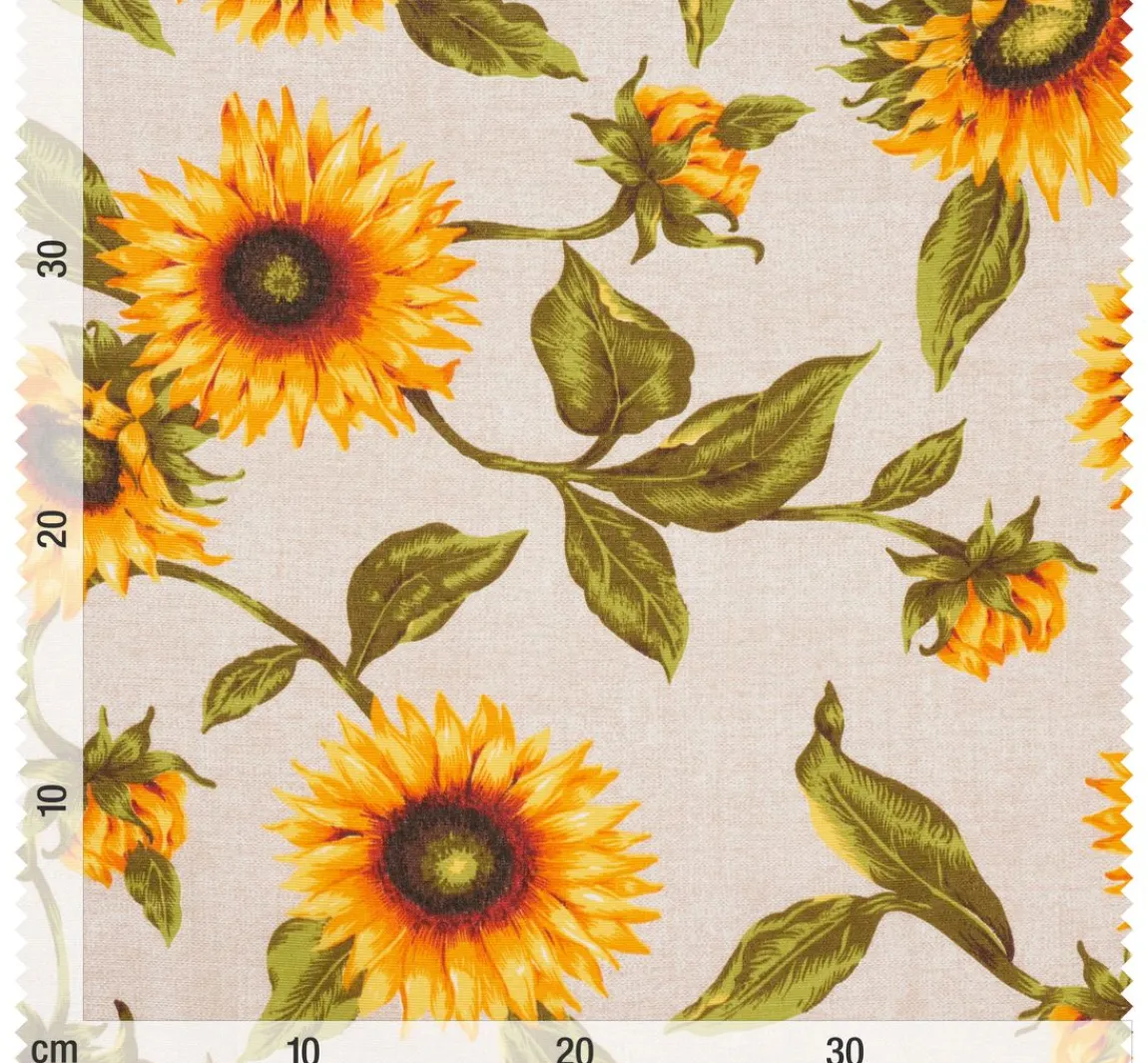 Clearance VBS Marktplatz Dekostoff Leinenoptik "Sonnenblume"