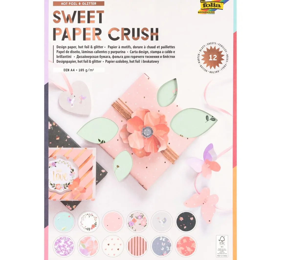 folia Designpapierblock "Sweet Paper Crush Hotfoil & Glitter"