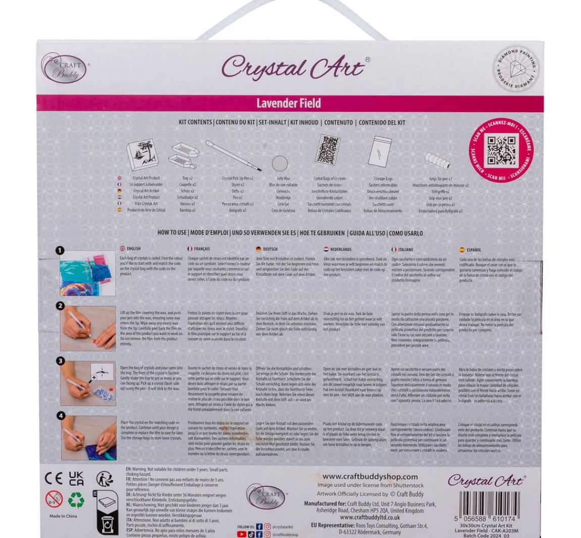 Outlet Craft Buddy Diamond Painting "Crystal Art Kit", 30 x 30 cm