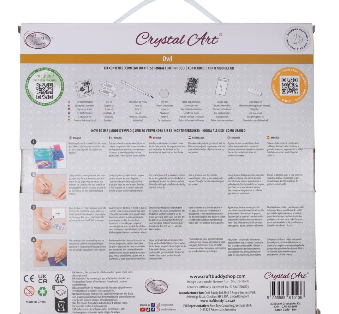 Outlet Craft Buddy Diamond Painting "Crystal Art Kit", 30 x 30 cm