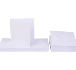 Clearance Craft UK Limited Doppelkarten mit Umschlägen "Wellenrand", 12,5 x 12,5 cm, 50 Stück
