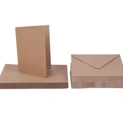 Hot Craft UK Limited Doppelkarten mit Umschlägen "Kraftpapier", DIN A6, 50 Stück