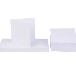 New Craft UK Limited Doppelkarten mit Umschlägen "Weiß", 10 x 10 cm, 50 Stück