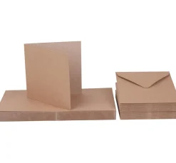 Clearance Craft UK Limited Doppelkarten mit Umschlägen "Kraftpapier", 12,5 x 12,5 cm, 50 Stück