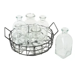 Online ohne Marke Drahtkorb mit 6 Glasflaschen