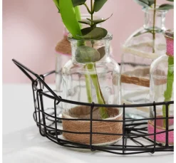 Online ohne Marke Drahtkorb mit 6 Glasflaschen