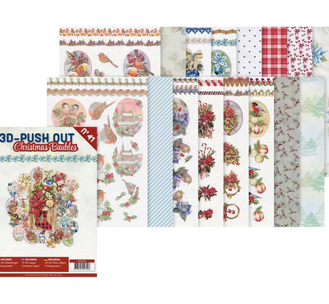 Discount FINDit 3D-Stanzbogenbuch "Christmas Baubles"