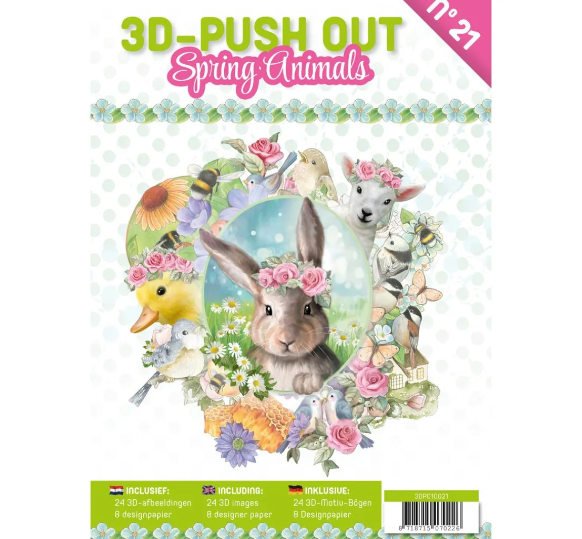 Hot FINDit 3D-Stanzbogenbuch "Spring Animals"
