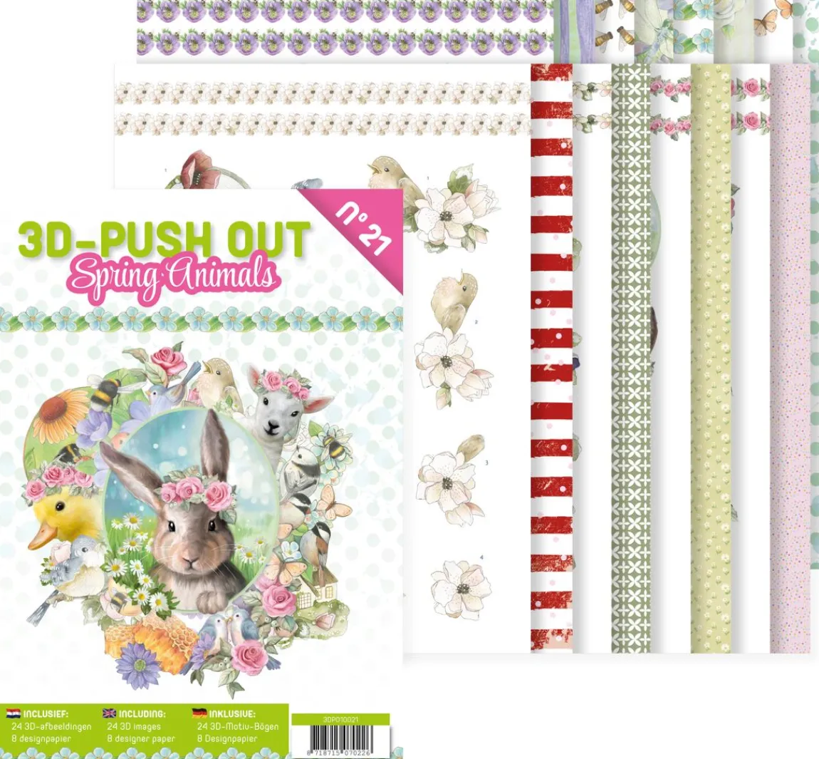 Hot FINDit 3D-Stanzbogenbuch "Spring Animals"