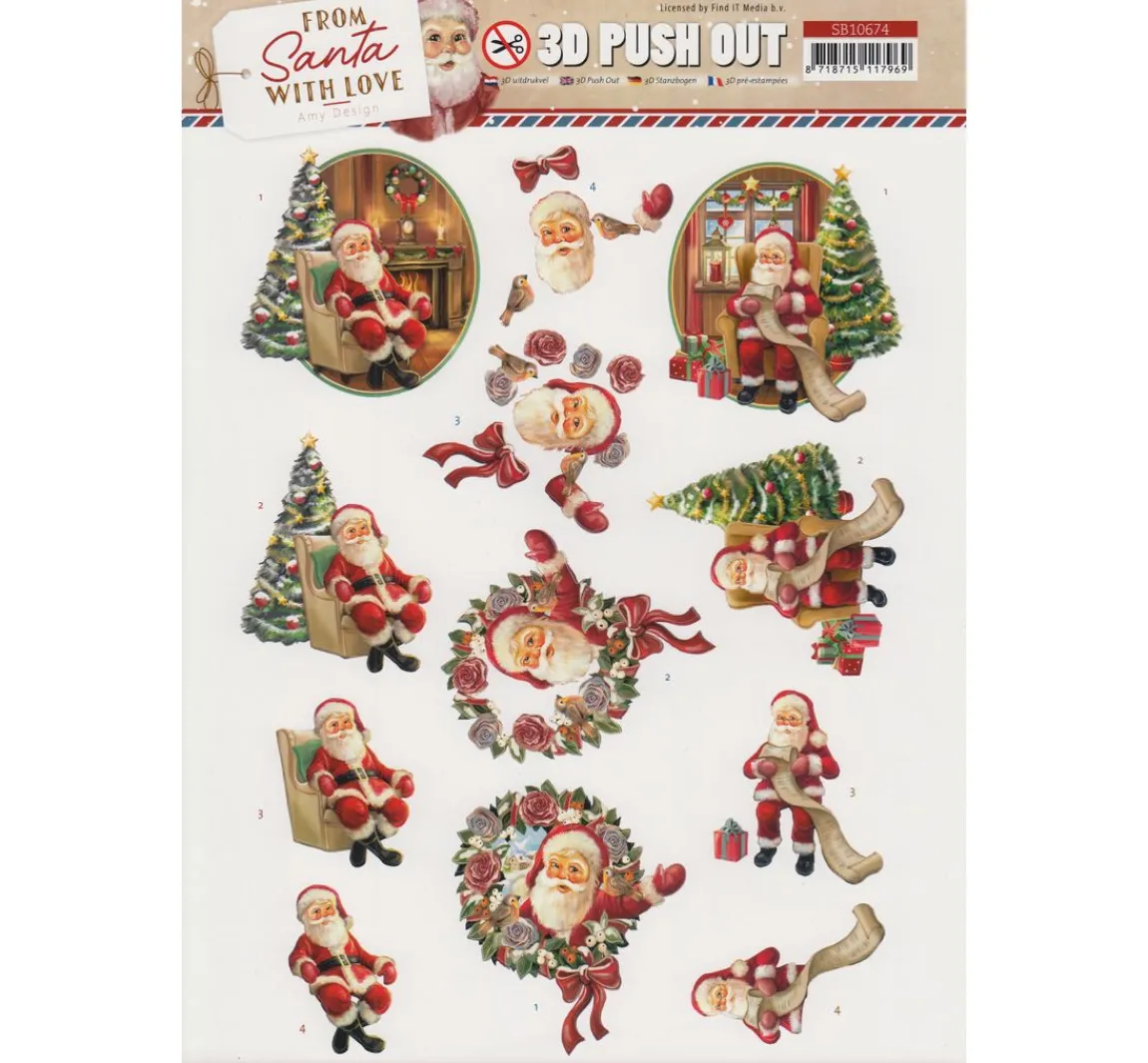 FINDit 3D-Stanzbogen-Set "From Santa with love"