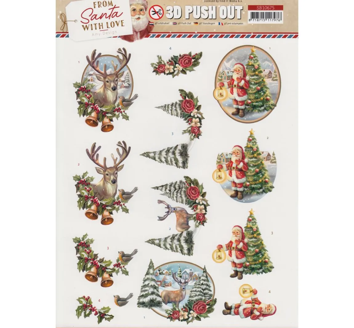 FINDit 3D-Stanzbogen-Set "From Santa with love"