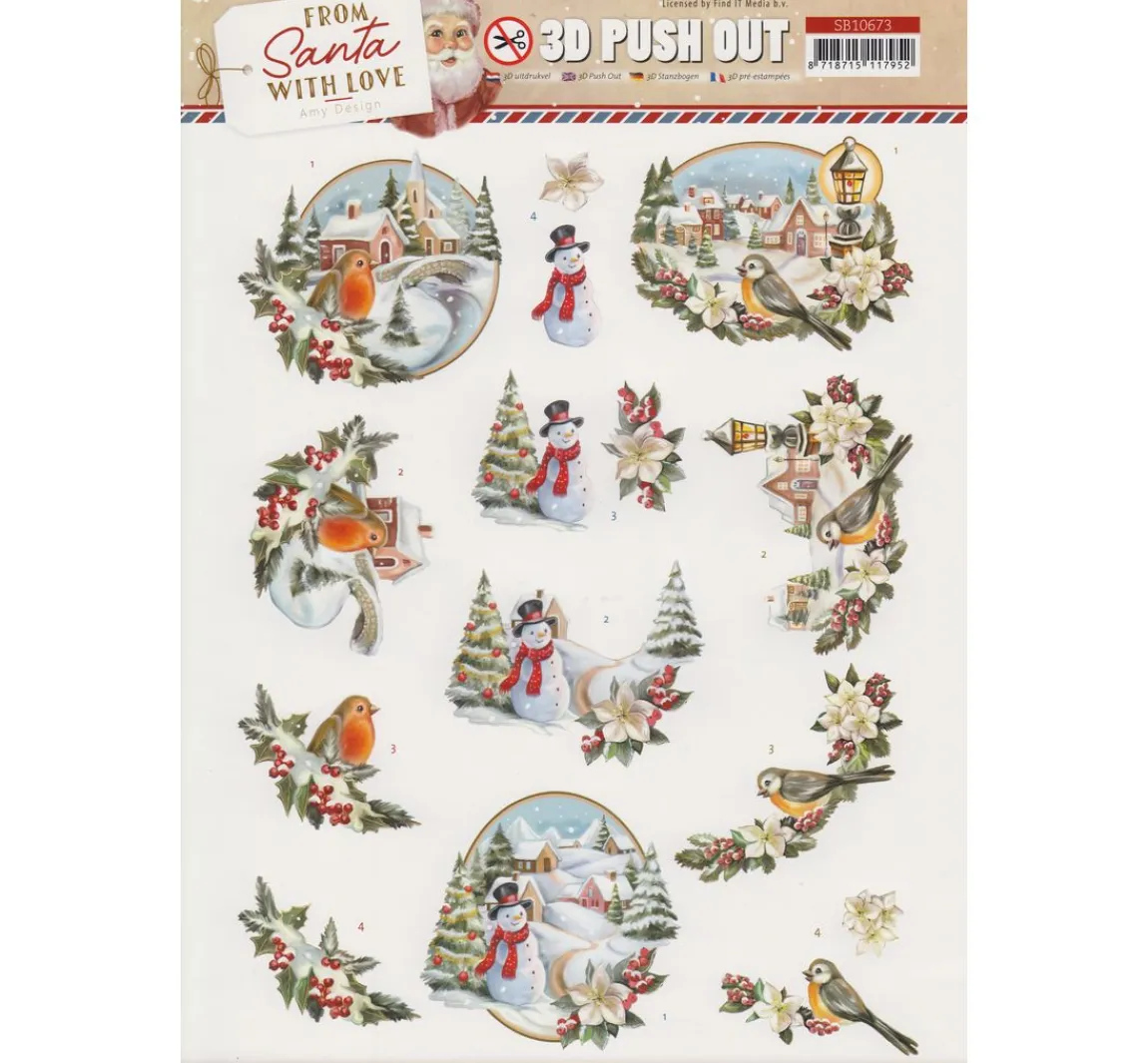FINDit 3D-Stanzbogen-Set "From Santa with love"