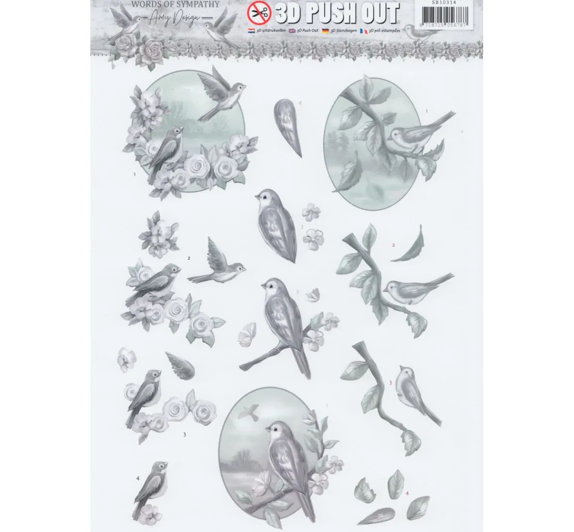 Outlet FINDit 3D-Stanzbogen-Set "Words of Sympathy"