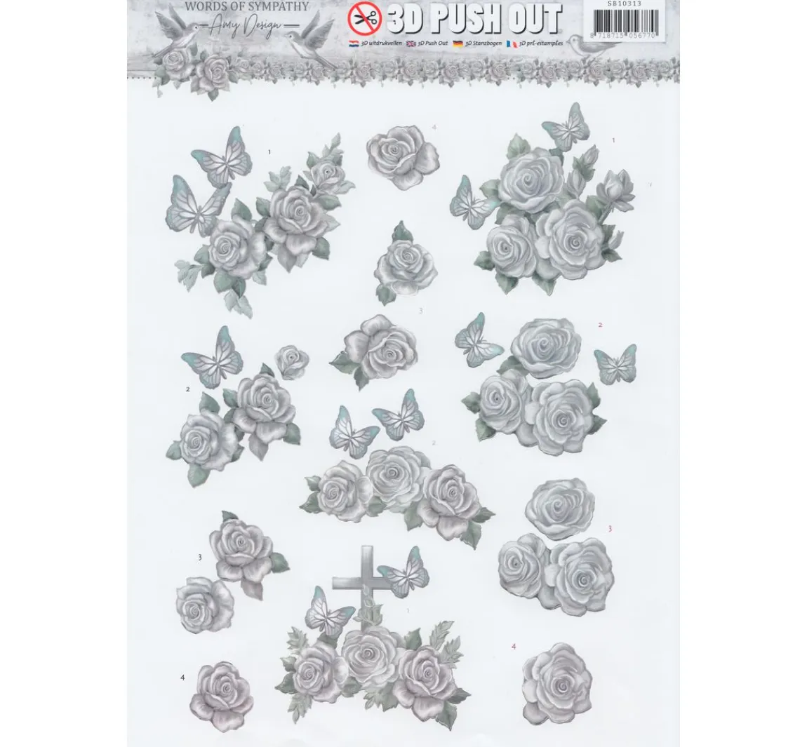 Outlet FINDit 3D-Stanzbogen-Set "Words of Sympathy"