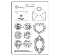 Discount Stamperia 3D-Texturform "Shabby Rose - Letters & Seals"