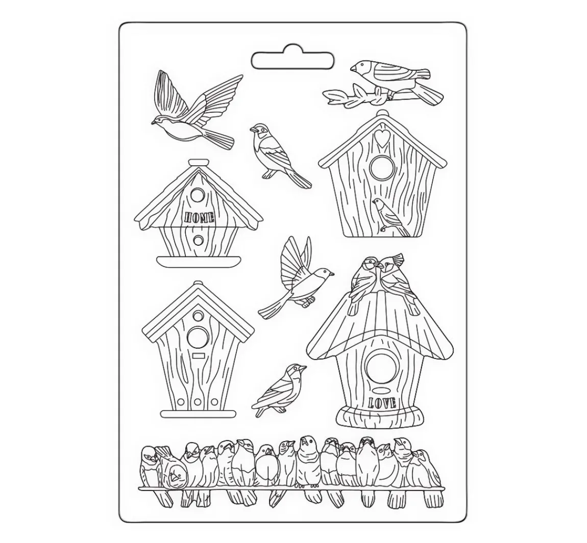 Discount Stamperia 3D-Texturmatte "Garden - Nistkasten"