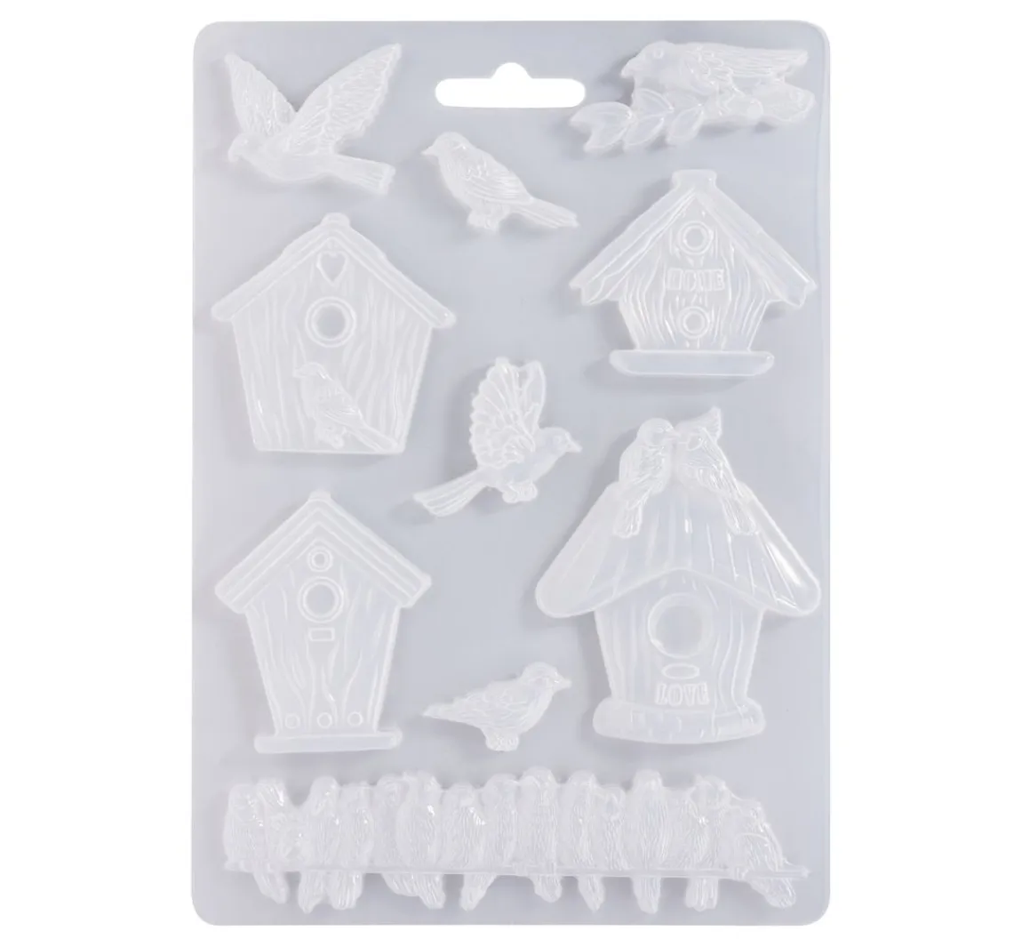 Discount Stamperia 3D-Texturmatte "Garden - Nistkasten"