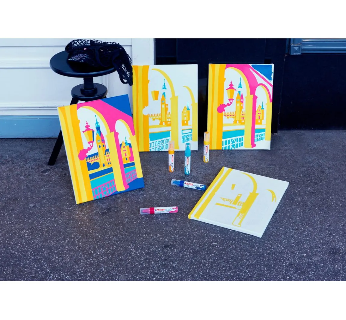 Hot edding 5000 Acrylic "Acrylmarker - Neon", Breit, 5er-Set