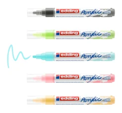 Clearance edding 5100 Acrylic "Acrylmarker - Pastell", Mittel, 5er-Set