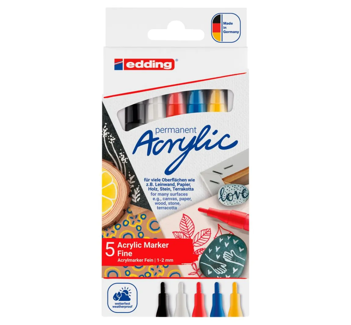 edding 5300 Acrylic "Acrylmarker - Basic", 5er-Set