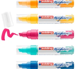 Sale edding 5000 Acrylic "Acrylmarker - Abstrakt", Breit, 5er-Set