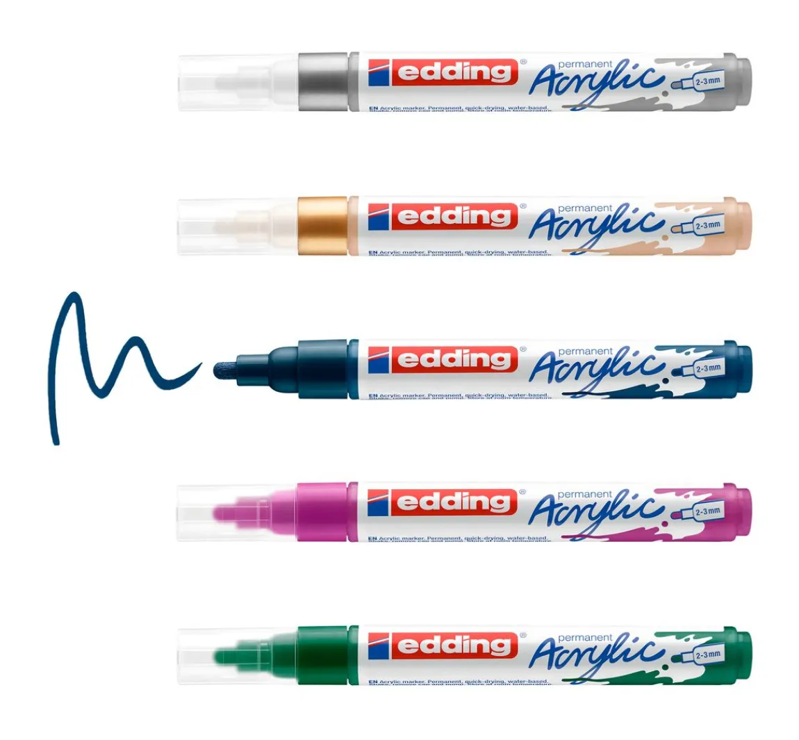 Online edding 5100 Acrylic "Acrylmarker - Festlich", Mittel, 5er-Set