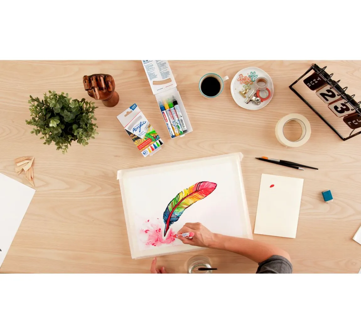 Discount edding 5100 Acrylic "Acrylmarker - Basic", Mittel, 5er-Set