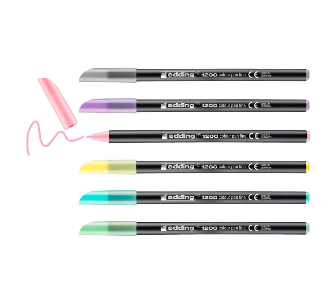 New edding 1200 Colour Pen Fine Pastell, 6er-Set