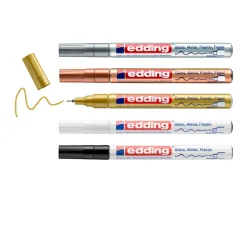 Clearance edding 780 Glanzlack-Marker Metallic, Basic, 5er-Set