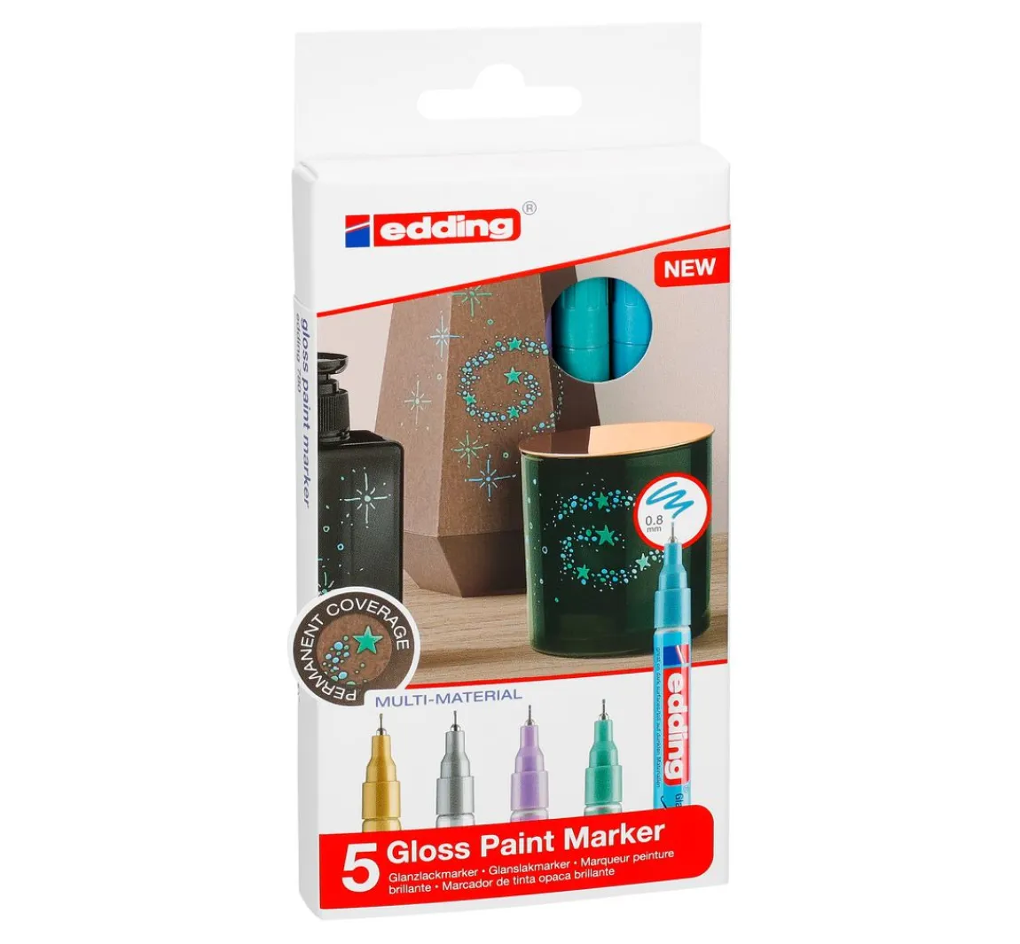 Sale edding 780 Glanzlack-Marker Metallic, Special, 5er-Set