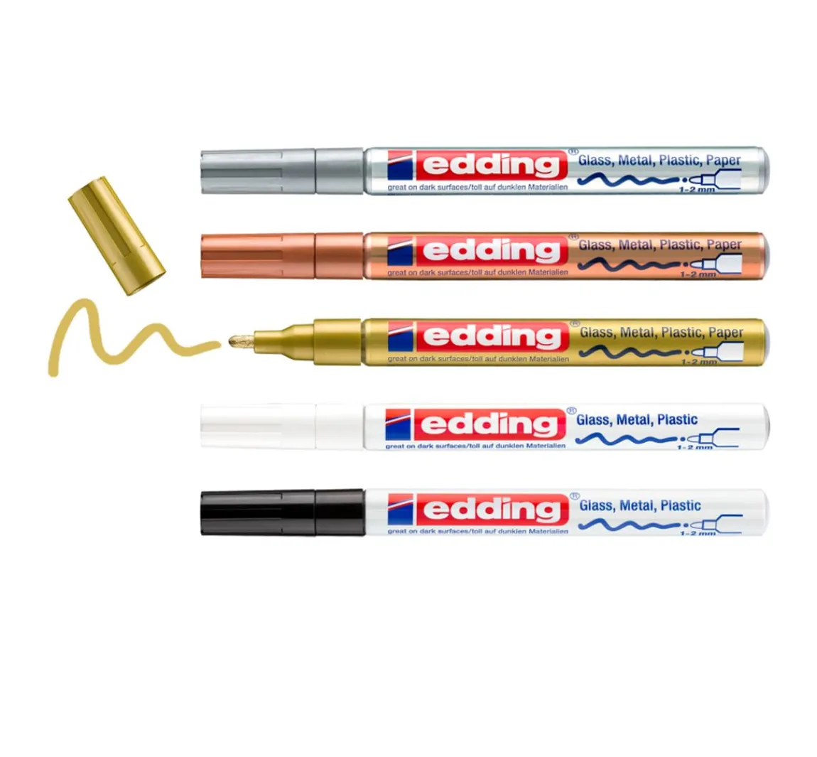 Discount edding 751 Glanzlack-Marker Metallic, 5er-Set