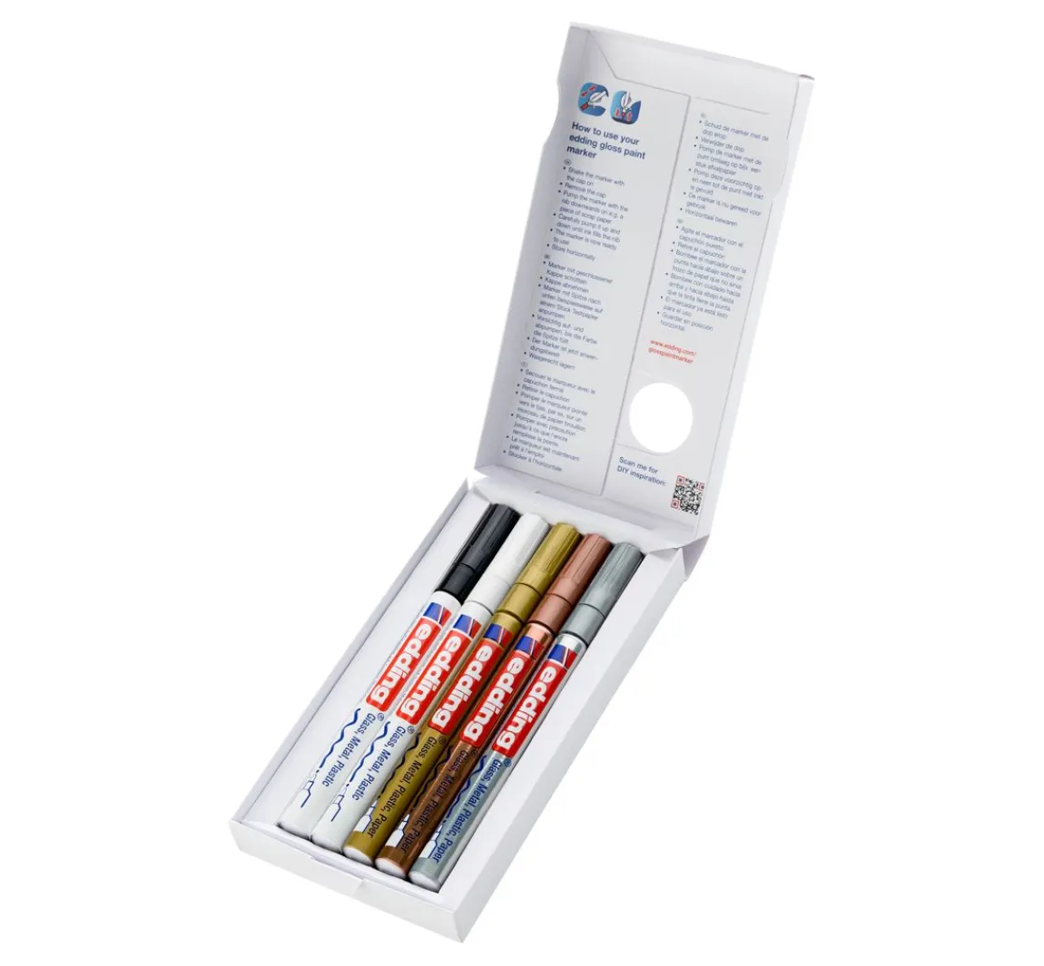 Discount edding 751 Glanzlack-Marker Metallic, 5er-Set