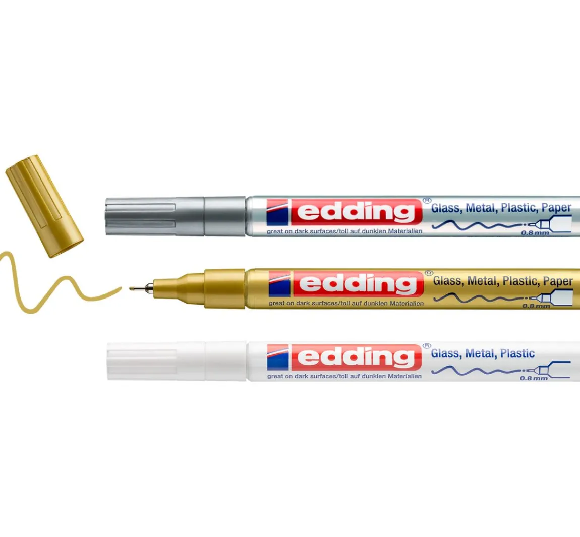 Hot edding 780 Glanzlack-Marker Metallic, 3er-Set