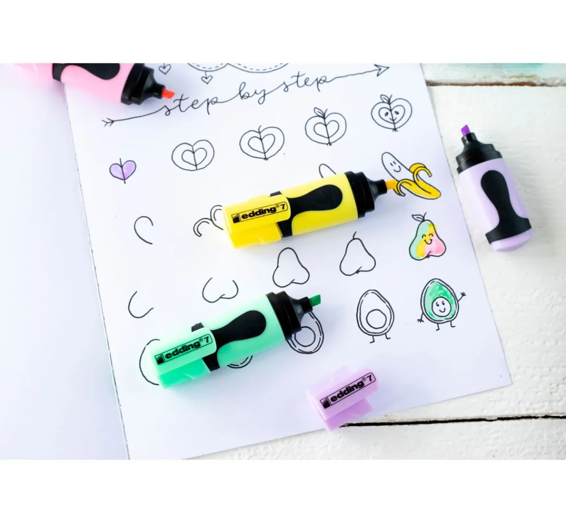 Outlet edding 7 "Mini-Textmarker" Pastell Set